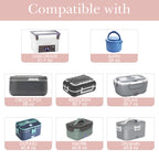Linkidea Small Lunch Tote for Women, Portable Thermal Insulated Bag with Handle, Cooler Bag for Daily Use, Compatible with Crock Pot, DUPASU, Aotto, LUNCHEAZE Electric Lunch Box (Pink)