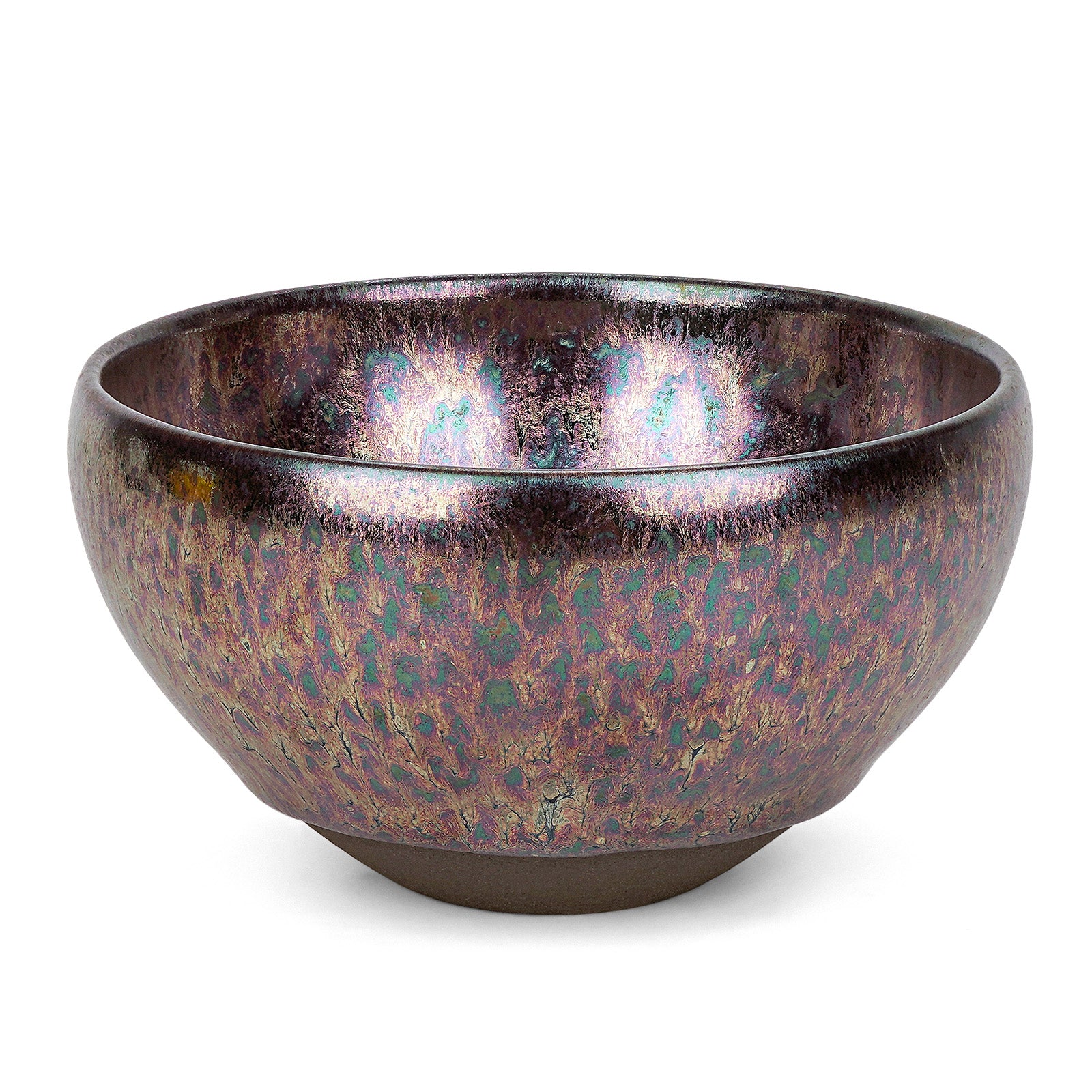 Linkidea Ceramic Shaving Bowl for Men, Jian Zhan Glaze Wet Shave Mug, Traditional Shaving Soap Lather Bowl (Purple)