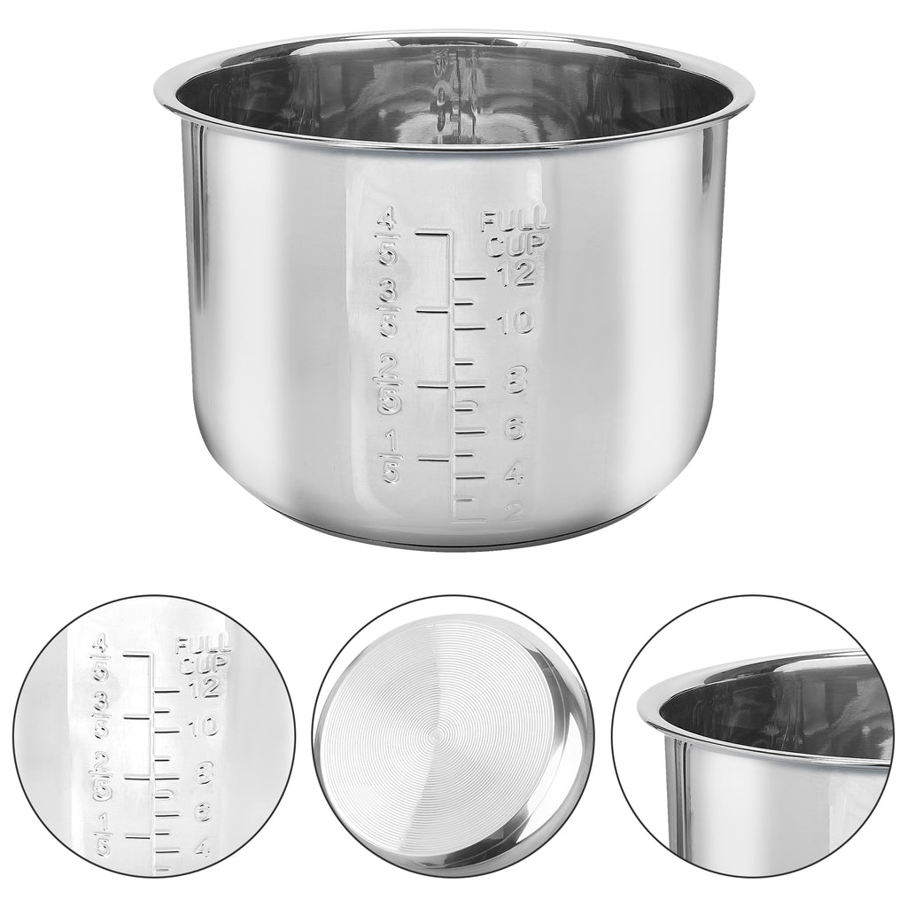 Linkidea Rice Cooker Stainless Steel Inner Pot Compatible with Instant Pot Model PPC770, PPC771, Dishwasher Safe, No Coating Replacement Bowl