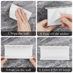 Linkidea Wall Mount Toothbrush Holder for Bathroom, Space Saving Organizer for RV, Stainless Steel 5 Slots Tooth Brush Hanger Compatible with Colgate ExtraClean, Oral-B CrossAction (White)