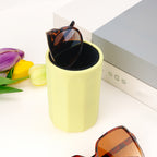 Sunglasses Desk Holder Stand Compatible with Extra Large Glasses, Yellow Silicone Eyeglasses Display Storage Organizer with Plush Lined