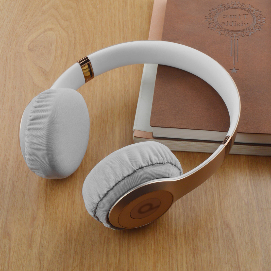 Linkidea Fabric Ear Covers, Washable, Sweatproof Protectors for Headphones, Ideal for Gym & Gaming, 2 Pairs (Size S , Light Grey)