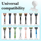 Linkidea 2 Pack Razor Holder for Shower Wall, Suction Cup Hooks Razor Holder, Removable and Reusable Shower Razor Holder , Compatible with Gillette Fusion 5 Power, Dorco, Harry's (White)