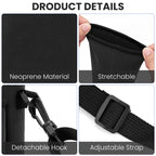 Linkidea Water Bottle Carrier with Shoulder Strap Compatible with YETI Rambler Bottle 18oz, Yonder 600ml/20oz, Insulated Waterbottle Sling Bag Holder with Phone Pocket (Black)