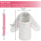 Linkidea Plush Water Bottle Carrier with Strap Compatible with Thermos FUNTAINER Steel/Tritan 12oz/16oz, Insulated Warm Rabbit Waterbottle Sling Bag Holder with Shoulder Strap