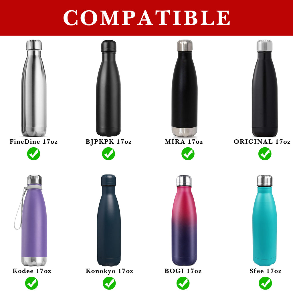 Linkidea Neoprene Water Bottle Carrier with Strap Compatible with S ORIGINAL, Koodee, MIRA 17oz Cola Shaped Bottle, Insulated Waterbottle Sling Bag Holder with Shoulder Strap, Red
