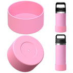 Linkidea Water Bottle Boot Compatible with YETI Rambler Jr. Kids 12oz, Rambler 12oz/18oz, Yonder 20oz/25oz, Silicone Anti-Slip Bottle Bottom Sleeve Bumper Protector (Light Pink / 2 Pack)
