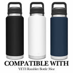 Linkidea Water Bottle Boot Compatible with YETI Rambler Bottle 36oz, Silicone Anti-Slip Water Bottle Bottom Sleeve Cover Protector, Bottle Bumper (Black / 2 Pack)