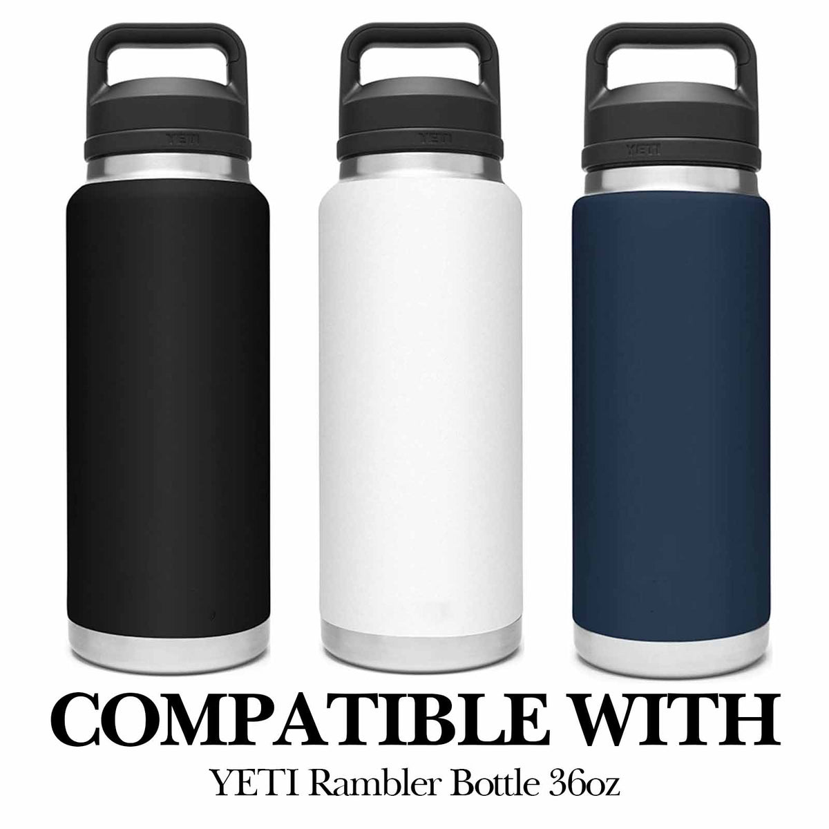 Linkidea Water Bottle Boot Compatible with YETI Rambler Bottle 36oz, Silicone Anti-Slip Water Bottle Bottom Sleeve Cover Protector, Bottle Bumper (Black / 2 Pack)