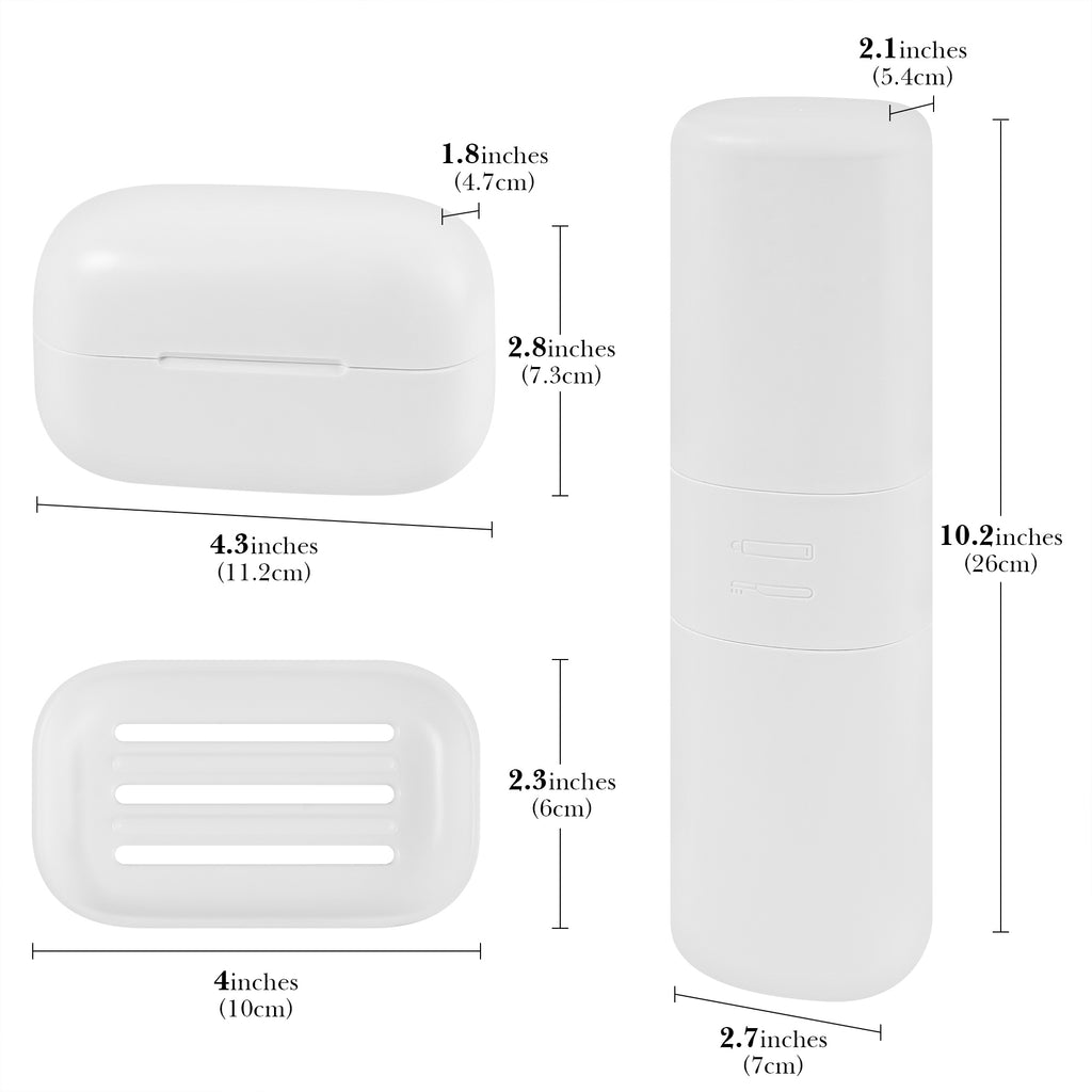 Linkidea Toothbrush and Toothpaste Travel Holder & Soap Case Set, Large Portable Gargle Container for Trips, Gym, Camping and School