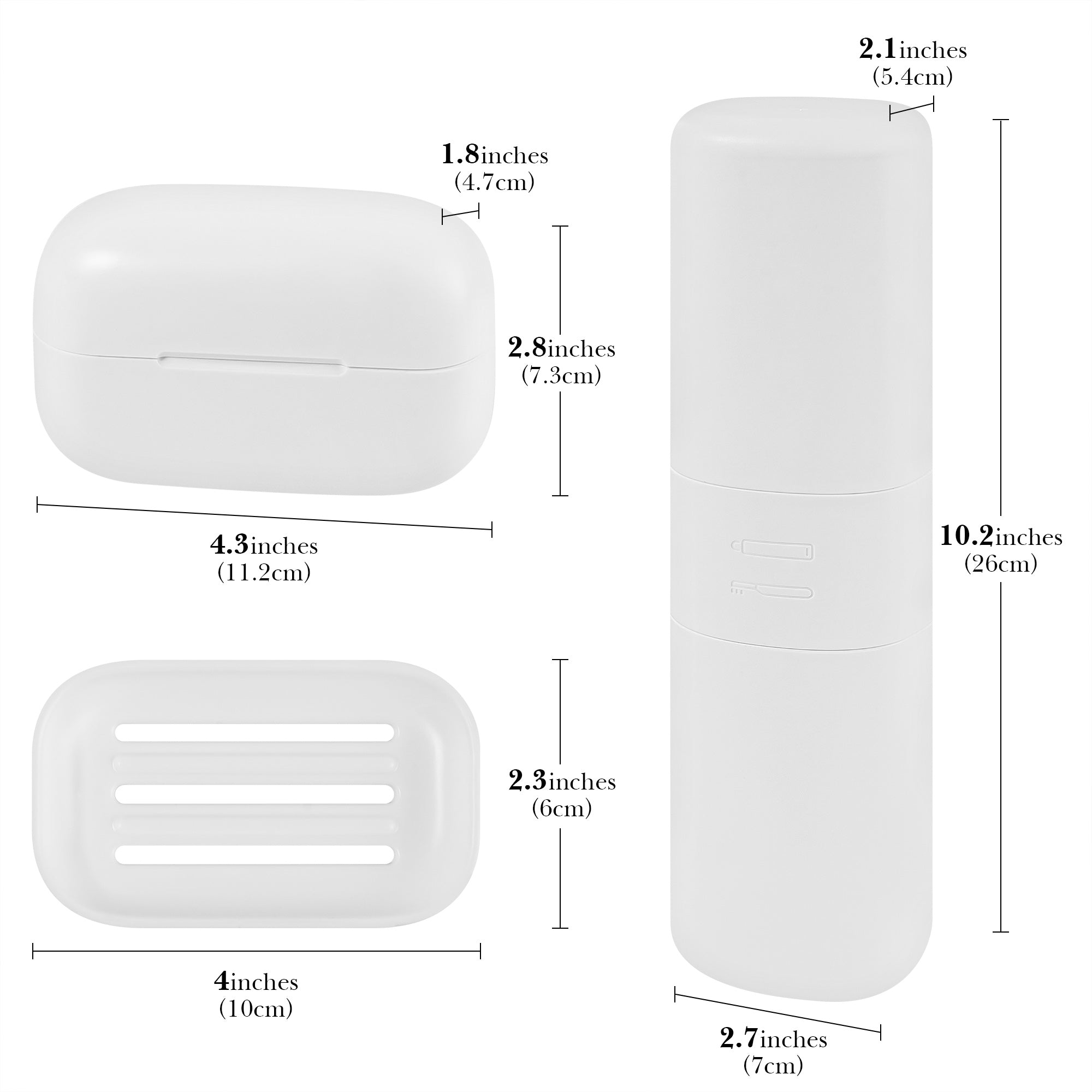 Linkidea Toothbrush and Toothpaste Travel Holder & Soap Case Set, Large Portable Gargle Container for Trips, Gym, Camping and School