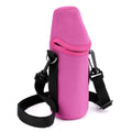 Linkidea Disposable Water Bottle Carrier with Shoulder Strap Compatible with 16.9 Fl Oz Crystal Geyser, Arrowhead, Insulated Neoprene Plastic Bottled Water Sling Bag (1 Pack / Rose Red)