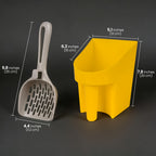 Cat Litter Scoop Holder with Storage Bucket, Large Capacity Litter Tool Container with Durable Plastic Scooper, Deep Shovel Design for Easy Clumping Litter Box Cleaning