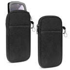 Extra Large Sunglasses Pouch Case with Metal Buckle, 2 Pack Sun Glasses Eyeglasses Organizer Soft Bag Compatible with CELINE CL40227U Versace VE4395 Gucci GG0595S GG0875S (XXL, Black)