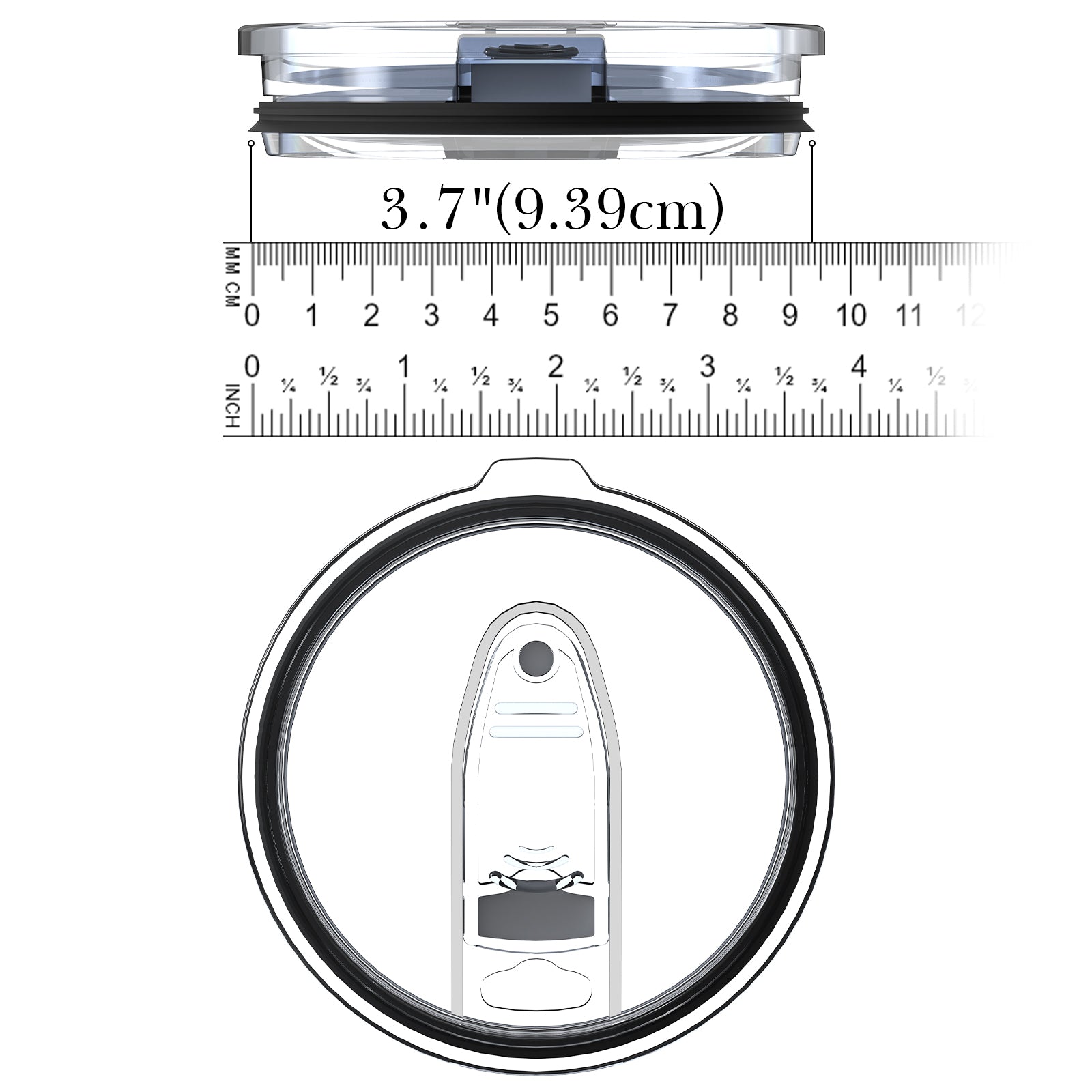 Linkidea 30oz Tumbler Lid Compatible with YETI Rambler, D·S, BJPKPK, 4 Pack Replacement Spill Proof Lids for 3.7" Cup Mouth