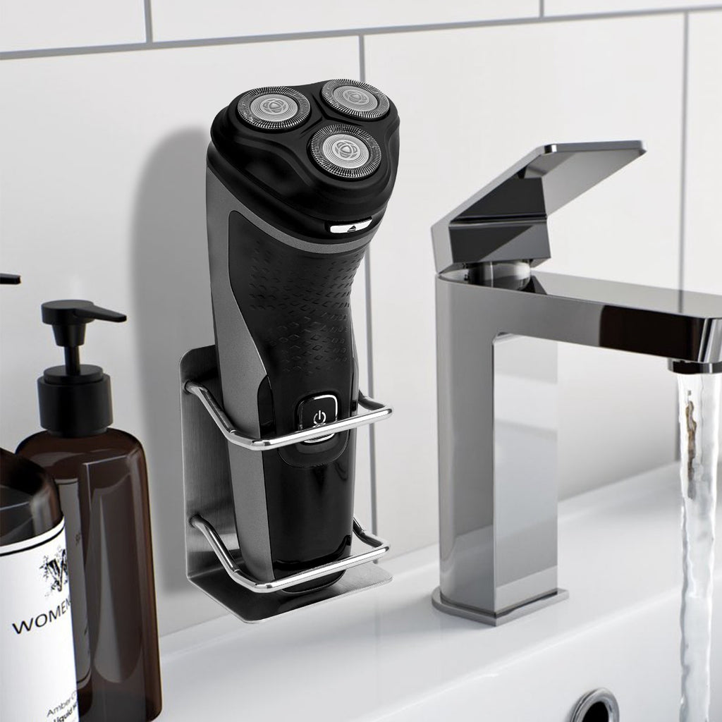 Linkidea 2 Pack Stainless Steel Electric Razor Holder for Shower, Shaver Organizer Compatible with Braun Series 5, Philips Series 2400, 5000x, 9000 (Silver)