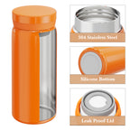 Linkidea 7oz (200ml) Mini Water Bottle, Vacuum Insulated Stainless Steel Bottle for Hot & Cold Drinks, Spill-Proof Small Bottle Fit Handbag, Purse and Pocket (Orange)