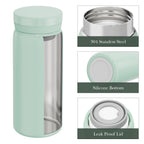 Linkidea 7oz (200ml) Mini Water Bottle, Vacuum Insulated Stainless Steel Bottle for Hot & Cold Drinks, Spill-Proof Small Bottle Fit Handbag, Purse and Pocket (Green)