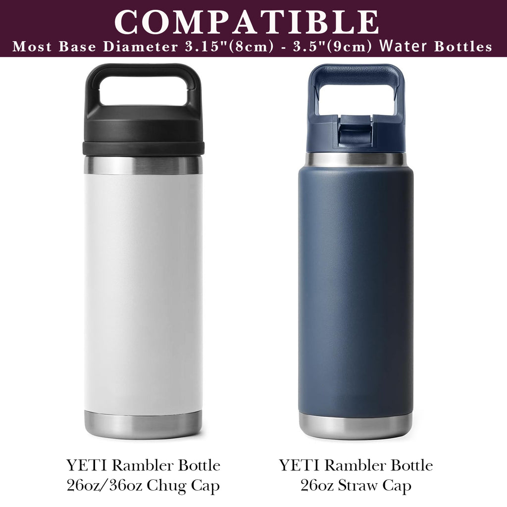 Linkidea Water Bottle Carrier with Strap Compatible with YETI Rambler Bottle 26oz/36oz, Waterbottle Sling Bag Holder with Shoulder Strap, Wine Red