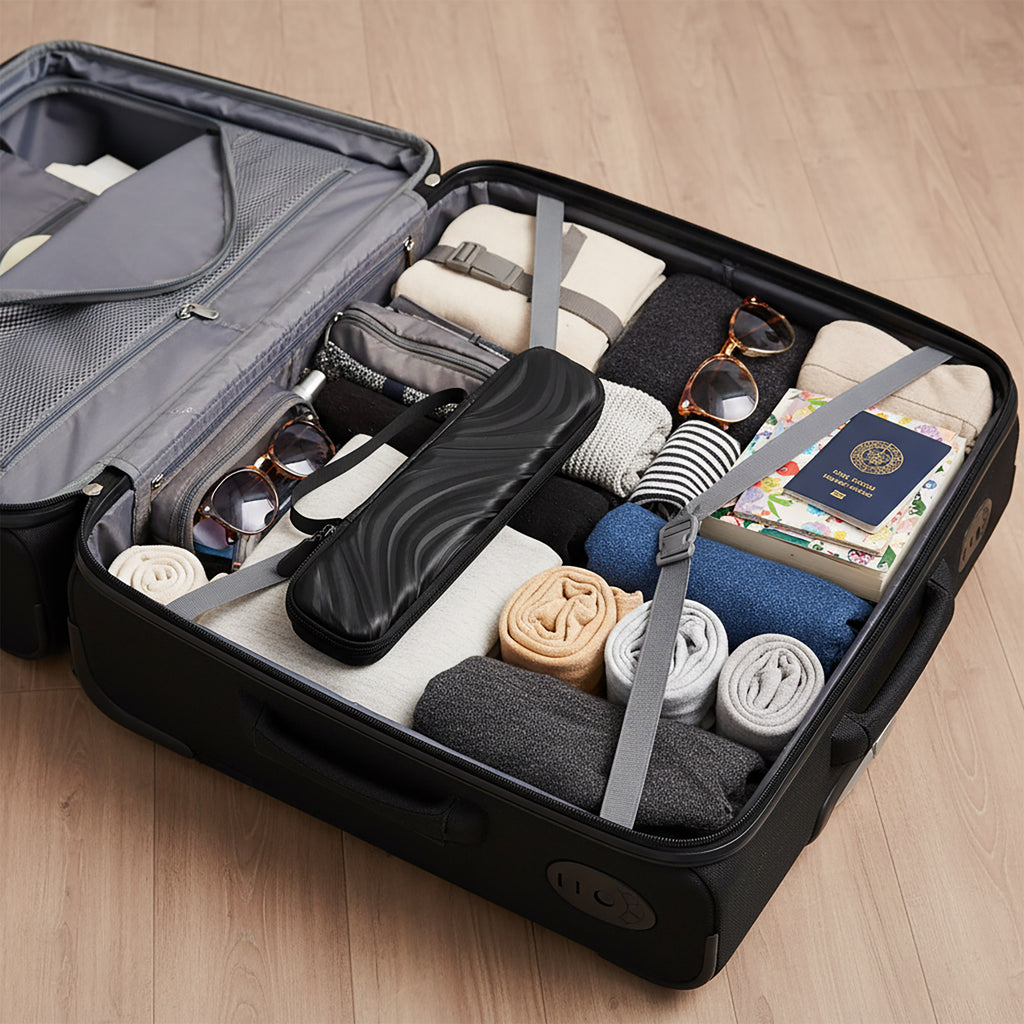 Linkidea Electric Toothbrush Travel Case with Waterproof Lining, Compatible with Oral-B iO Series, Smart 1500 Toothbrush, Philips Sonicare, Hard Shell Protective Brush Case (Black)