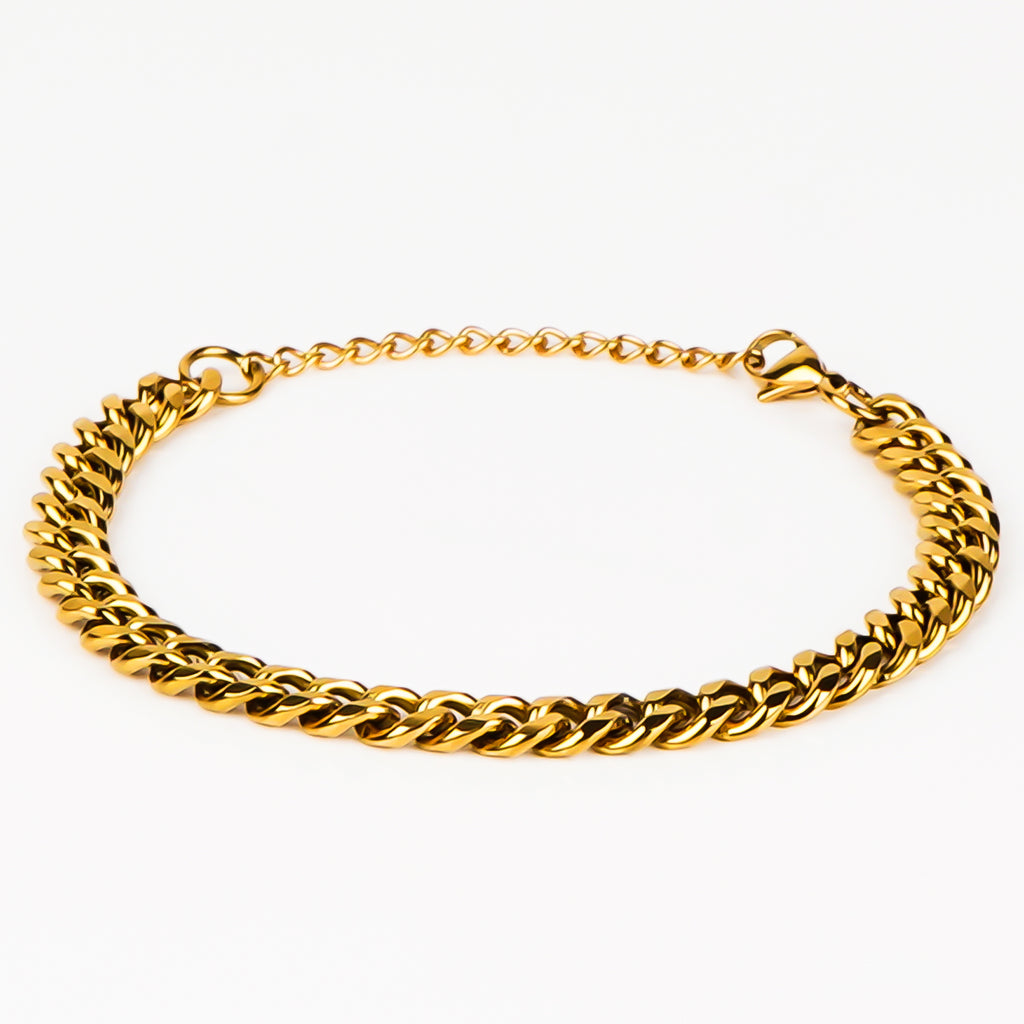 Men's Stainless Steel Chain Bracelet, Adjustable 7-9 Inches Link Bracelet for Men, Durable Polished Wrist Jewelry for Everyday Wear