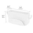 Linkidea Self-Adhesive Wall-Mounted Remote Control Holder with Phone Slot and Side Hooks, No-Drill Plastic Organizer for Small Items (White)