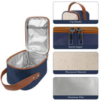 Linkidea Insulated Food Jar Bag, Thermal Snack Bag, Lunch Cooler Bags for Food Jar, Suitable for Work, Outdoor Picnics, Compatible with THERMOS 16 oz, Bidakid, Serlium, Blockhutte (Blue)