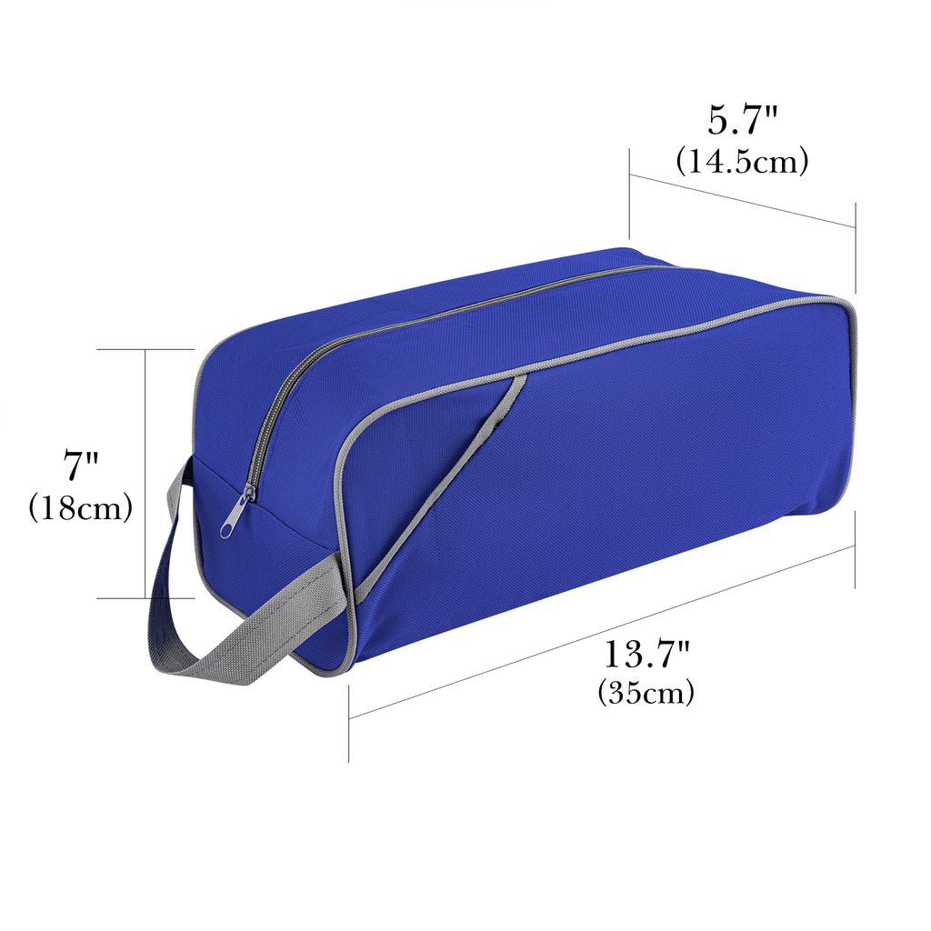 Linkidea 2 Pack Soccer Shoes Bag, Travel Water Resistant Shoes Bag with Zipper, Compact Cleats Duffle Bag Fits Up to US Men Size 13 (Blue)