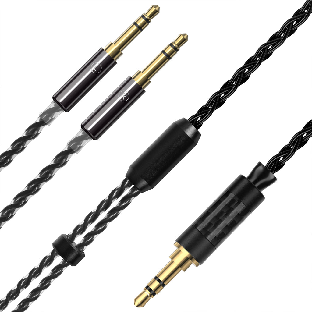 Linkidea Upgrade 6N Audio Cable for HIFIMAN Edition XS, SUNDARA, Arya, HE400SE, Ananda, Denon AH-D7200 Headphones, 3.5mm to Dual 3.5mm Male Replacement Headphones Cord (4.9ft/1.5m)