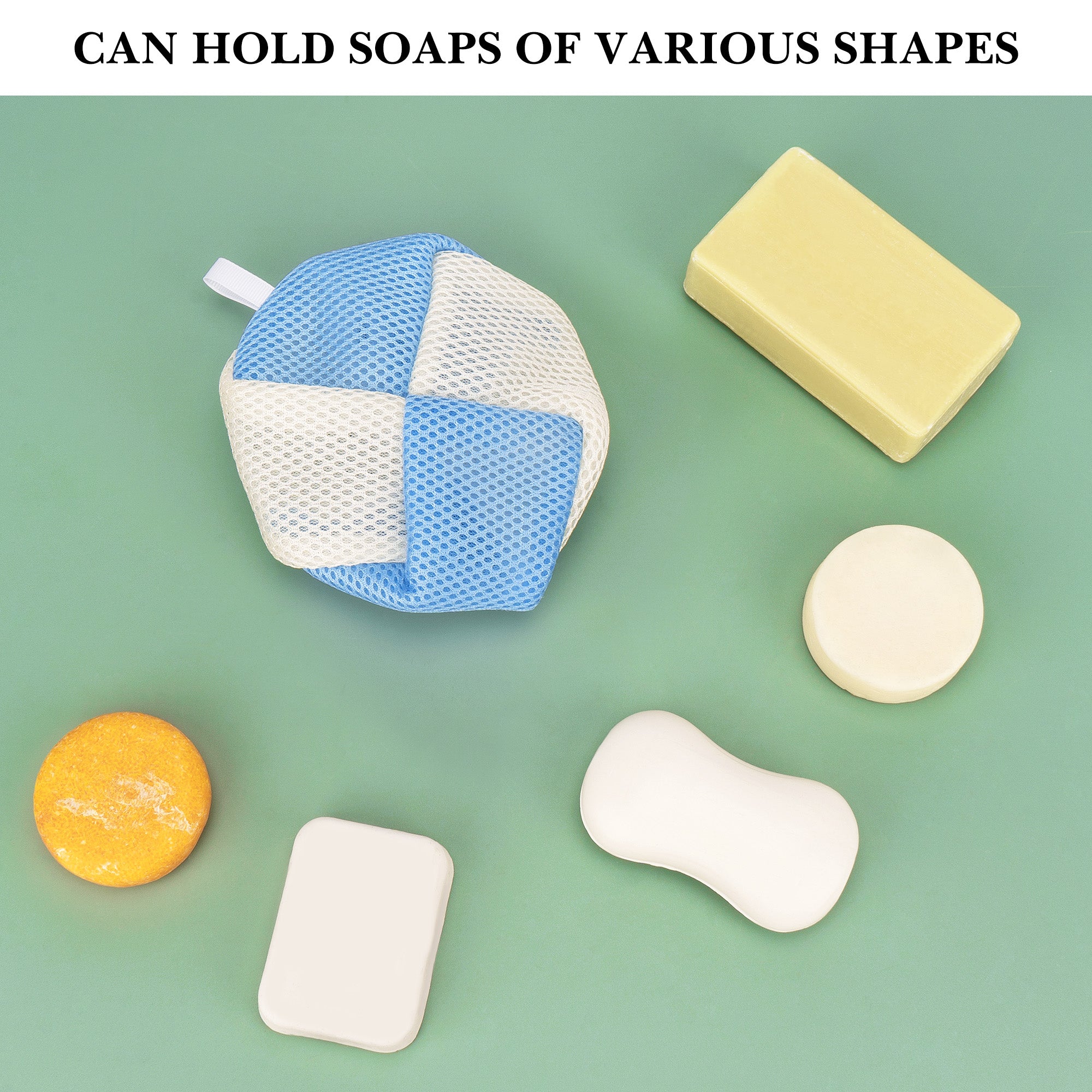 Linkidea 3 Pack Soap Saver Pouch with Zipper, Exfoliating Body Sponge Scrubber with Hand Loop, Mesh Soap Foam Lather Pocket for Shower Bath (Round)
