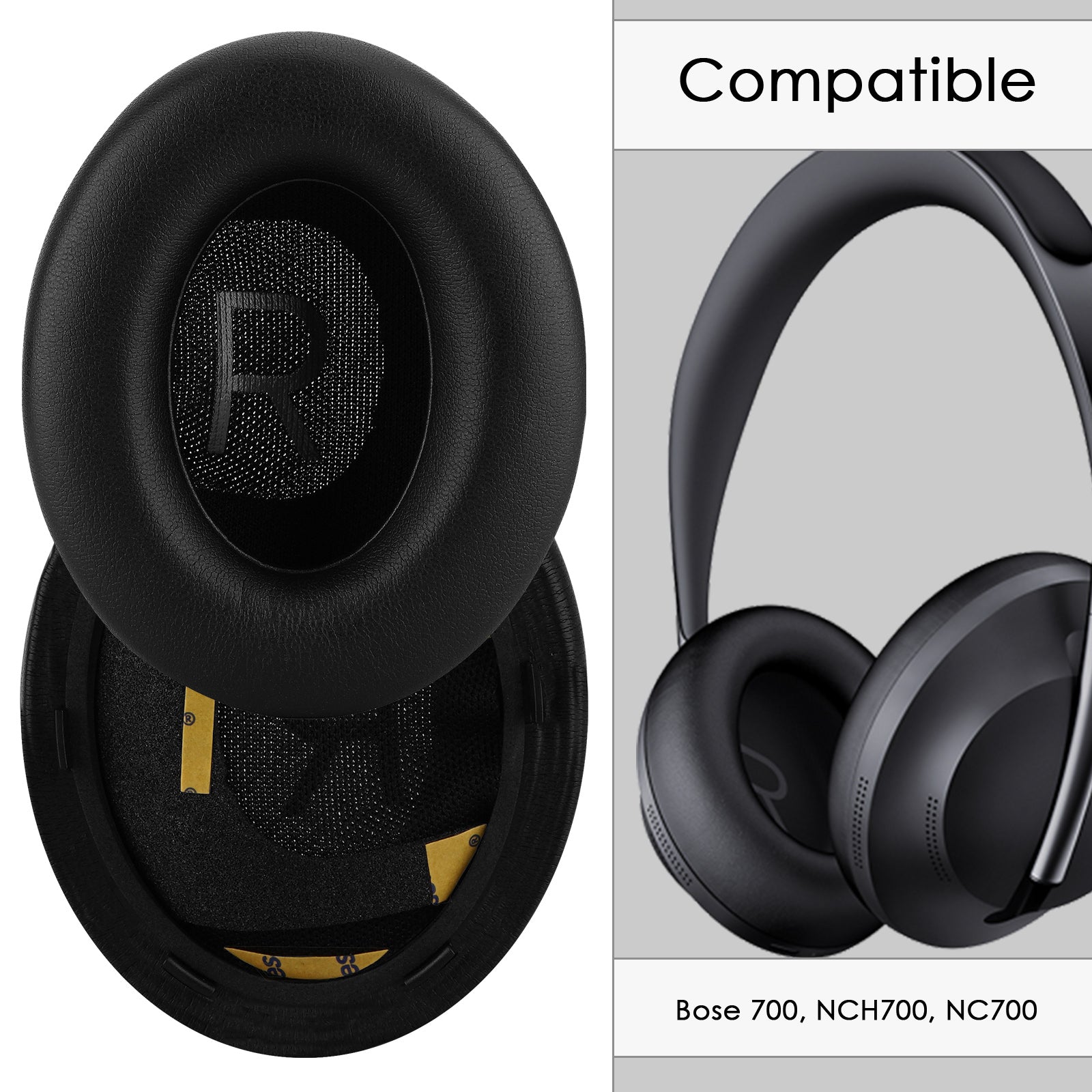 Linkidea Replacement Ear Pads Compatible with Bose 700 Noise Cancelling ( NC700) Headphones, Ear Cushions ( Protein Leather / Black)