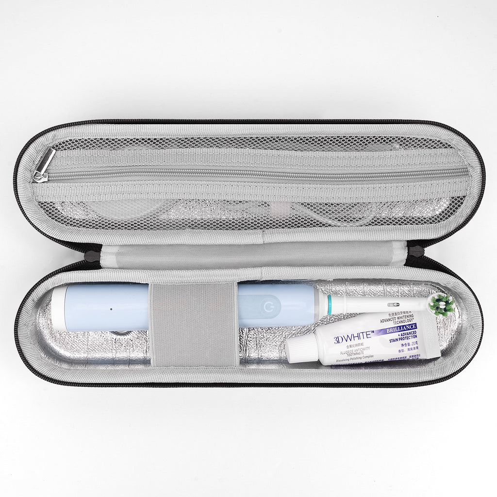 Linkidea Electric Toothbrush and Toothpaste Travel Case with Ventilation and Pocket for Charger, Compatible with iO Series, Philip Sonicare, Hard Shell Powered Brush Storage Bag