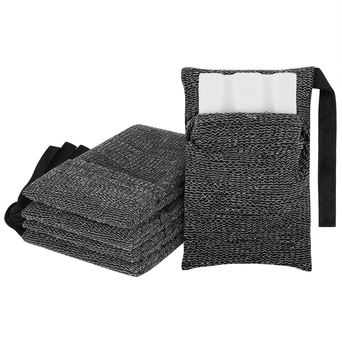 Linkidea 5 Pack Soap Saver Pouch with Hand Loop, Exfoliating Mesh Body Sponge Scrubber, Soap Bar Foaming Lather Pocket for Shower Bath