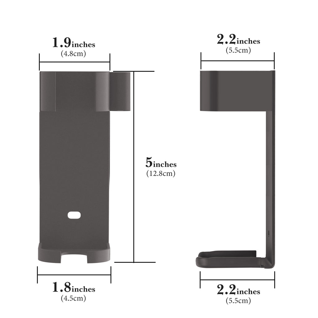 2 Pack Extra Large Curling Iron Holder Wall Mount for Devices Diameter Under 1.77" (4.5CM), Hair Styling Tool Storage Organizer, Grey Hairdressing Hanging Rack Stand for Flat Irons, Curling Wands