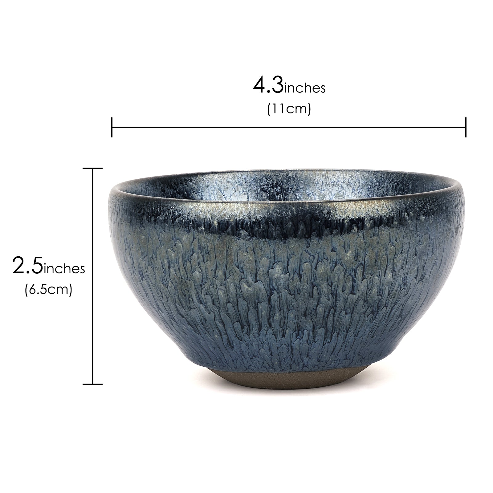 Linkidea Handmade Ceramic Shaving Bowl, Wide Mouth Shave Soap Lather Bowl for Men, Jian Zhan Glaze Wet Shaving Mug (Blue)