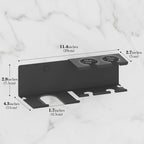 Linkidea Aluminum Alloy Hair Dryer Holder with Curling Iron Storage, Hair Styling Tool Organizer for Bathroom, Countertop, Wall Mounted Storage Rack (Grey)