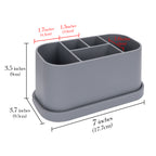 Linkidea Electric Toothbrush Holder, Silicone Tooth Brush Stand, Countertop 5 Slots Electric Toothbrush Holder Organizer Compatible with Oral-B DB4010, Pro 100 CrossAction, Spinbrush Pro (Grey)