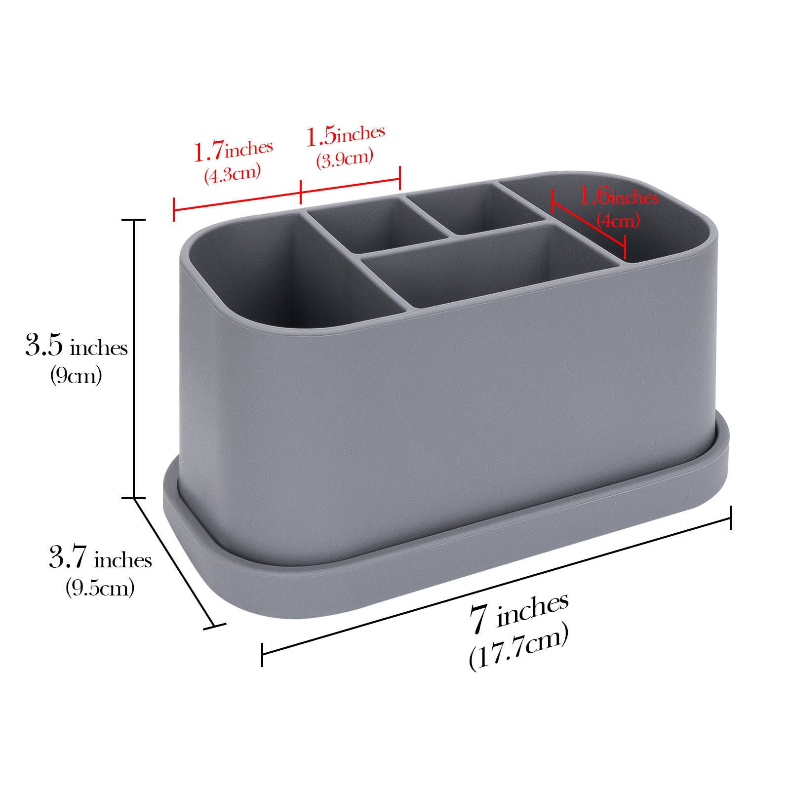 Linkidea Electric Toothbrush Holder, Silicone Tooth Brush Stand, Countertop 5 Slots Electric Toothbrush Holder Organizer Compatible with Oral-B DB4010, Pro 100 CrossAction, Spinbrush Pro (Grey)
