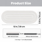 Linkidea Diatomite Bathroom Countertop Tray, Quick-Dry Soap Dispenser Holder & Soap Dish Organizer, Absorbent Vanity Sink Caddy with Removable Silicone Mat for Hand Soap Toiletries (White)