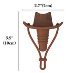 Linkidea 2 Pack Silicone Cowboy Style Bottle Stoppers, Reusable Fun Cap Sealers to Keep Drinks Fresh, Unique Gifts for Boyfriend, Dad, Friends (Brown)
