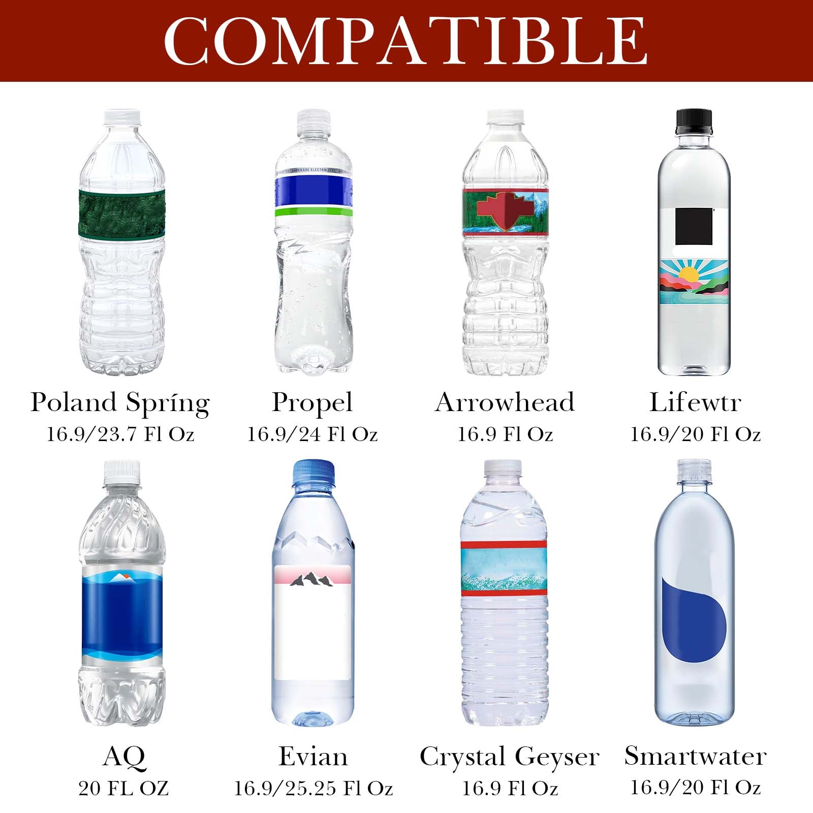 Linkidea Disposable Water Bottle Carrier with Strap Compatible with Smartwater 16.9/20Fl Oz, Insulated Neoprene Plastic Bottled Water Cover Holder with Clip for Backpack (Red)