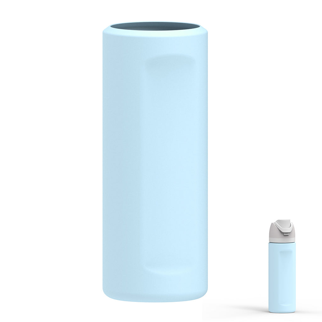 Linkidea Silicone Water Bottle Sleeve Compatible with Owala FreeSip 24oz, Anti-Slip Protector Waterbottle Boot, Bottle Bumper Cover, Blue