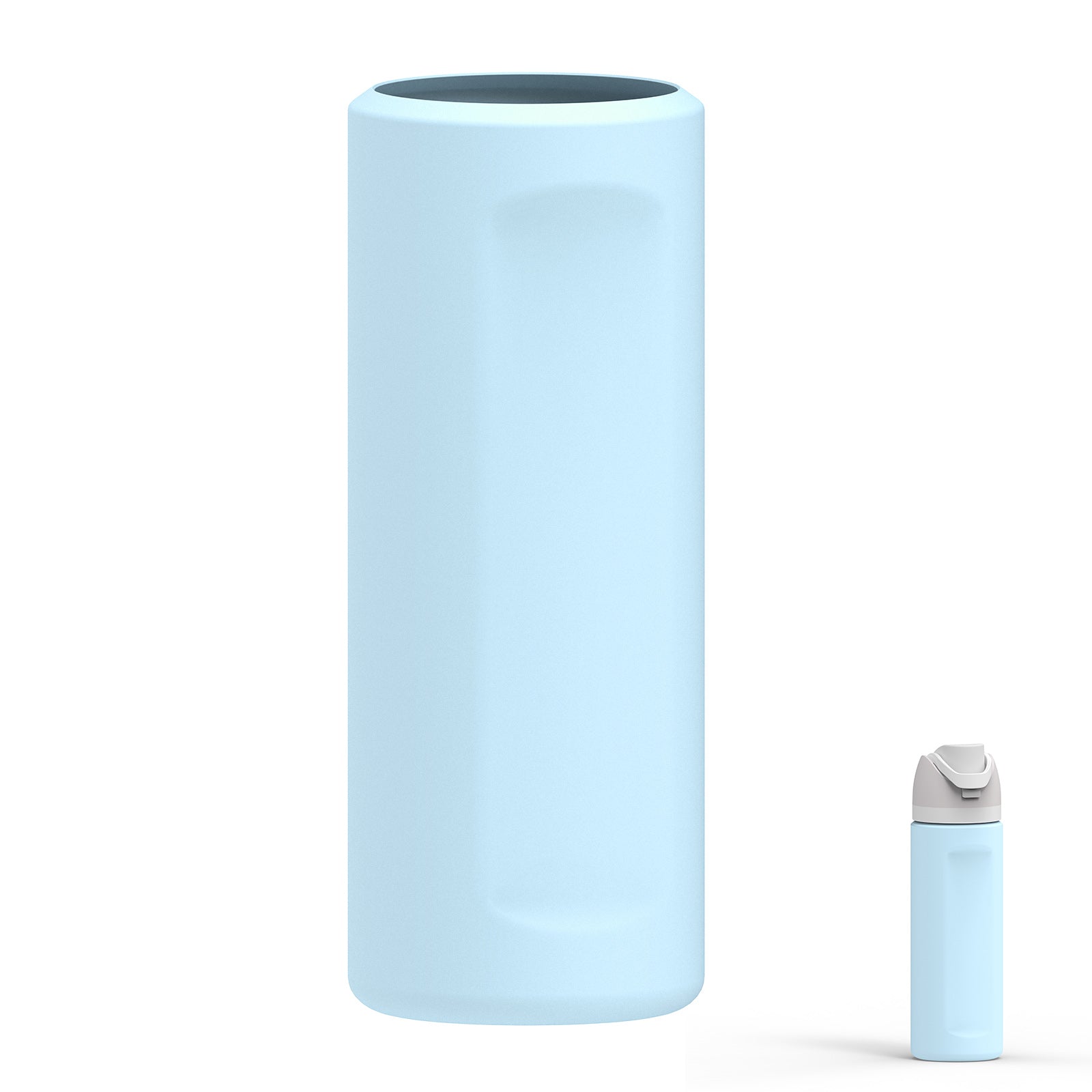 Linkidea Silicone Water Bottle Sleeve Compatible with Owala FreeSip 24oz, Anti-Slip Protector Waterbottle Boot, Bottle Bumper Cover, Blue