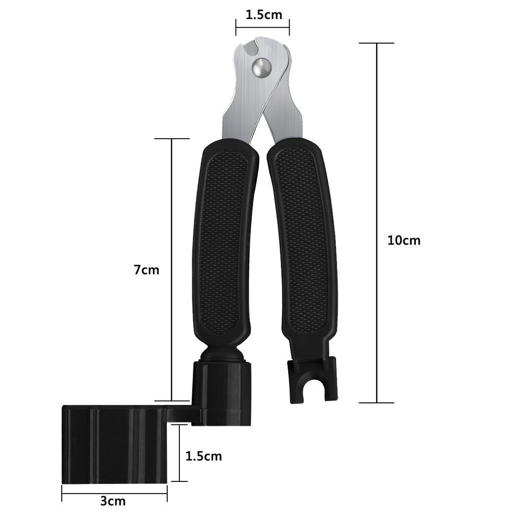 Linkidea 3-in-1 Guitar Tool, String Winder, Pin Puller, String Cutter for Guitar Restringing Repairing (Black)