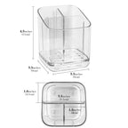 Linkidea Electric Tooth Brush Holder for Bathroom, Plastic Organizer for Toothpaste, 3 Slots Wallmount Stand Compatible with Oral-B iO Series, Philips Sonicare ProtectiveClean (Clear)
