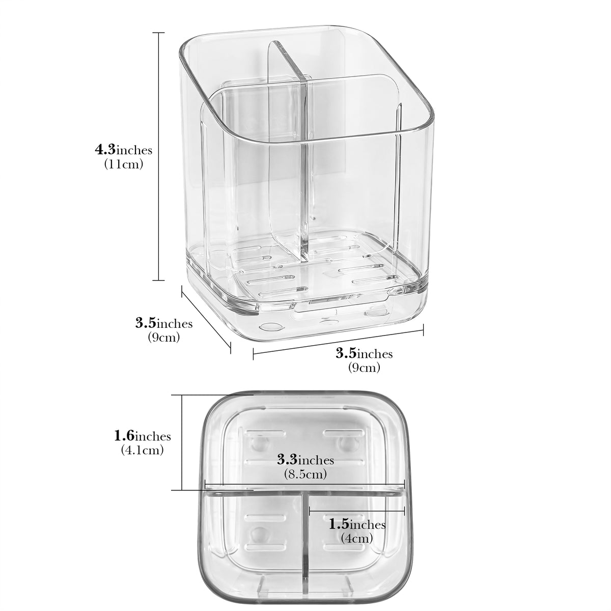 Linkidea Electric Tooth Brush Holder for Bathroom, Plastic Organizer for Toothpaste, 3 Slots Wallmount Stand Compatible with Oral-B iO Series, Philips Sonicare ProtectiveClean (Clear)