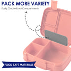 Linkidea 3 Pcs Lunch Box Insert Divider Replacements, Food Grade Bento Box Accessories for Food Dividing, 5.1'' Length Meal Prep Container Separator, Compatible with Bentgo Fresh (Grey)