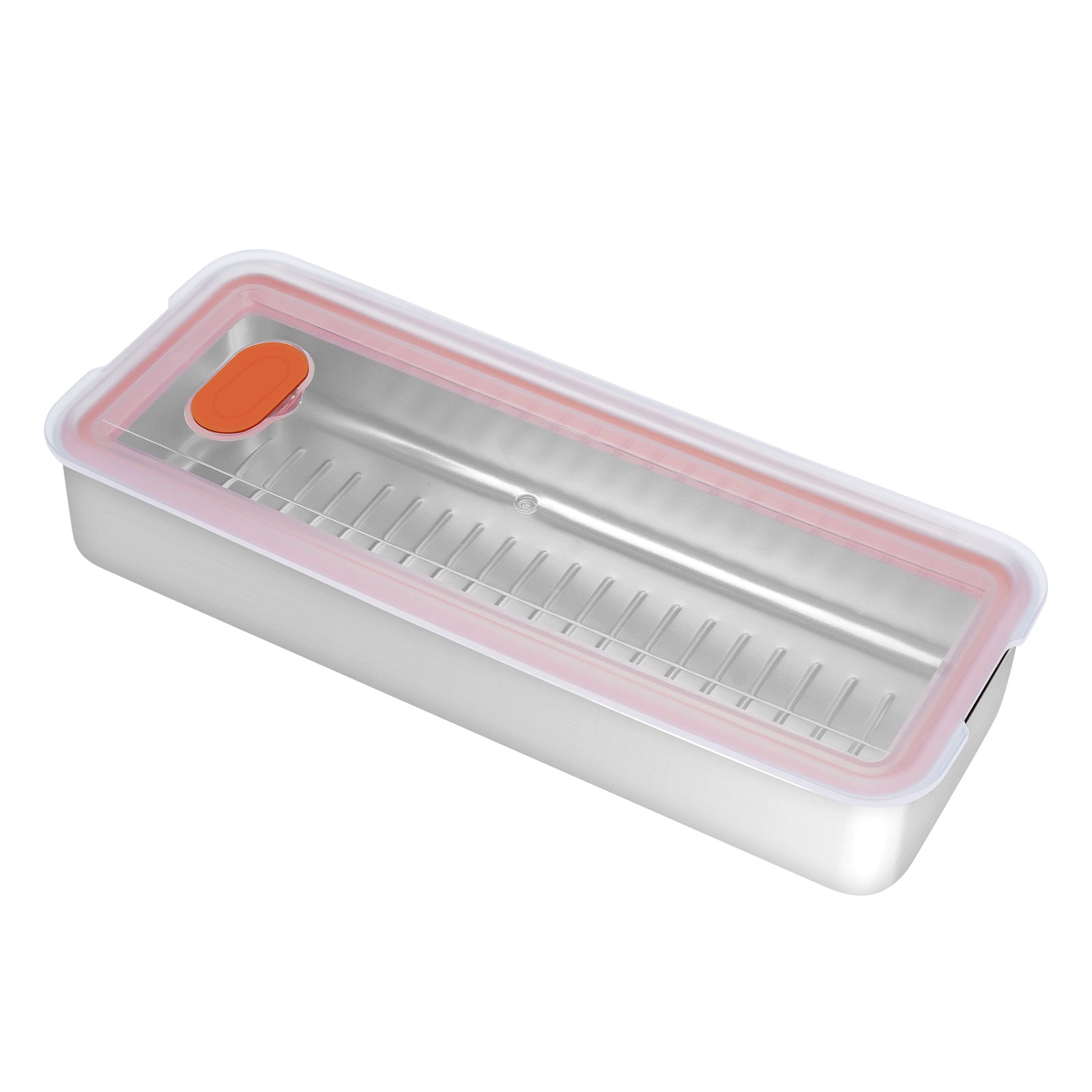 Linkidea 304 Stainless Steel Refrigerator Organizers and Storage, Bacon Fridge Organizer, Deli Meats Kitchen Storage with Lid