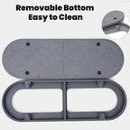 Linkidea Quick-Drying Bathroom Countertop Tray, Soap Dispenser and Soap Dish Organizer with Removable Silicone Mat for Bathroom Sink and Kitchen (Grey)