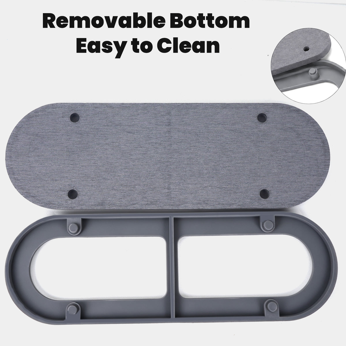 Linkidea Quick-Drying Bathroom Countertop Tray, Soap Dispenser and Soap Dish Organizer with Removable Silicone Mat for Bathroom Sink and Kitchen (Grey)